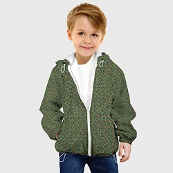 Куртка с капюшоном детская Зеленые круги, цвет: 3D-белый — фото 2