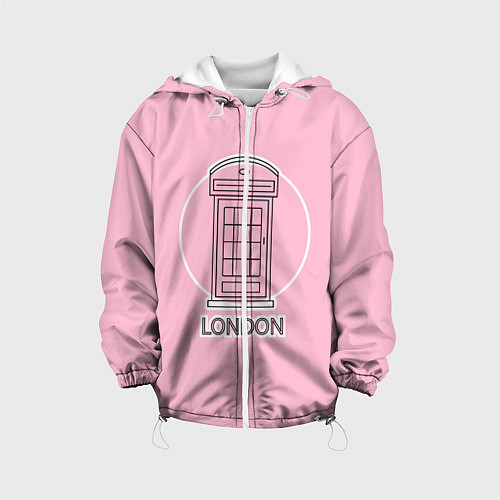 Детская куртка Телефонная будка, London / 3D-Белый – фото 1