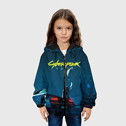 Куртка с капюшоном детская КИБЕРПАНК 2077, цвет: 3D-черный — фото 2