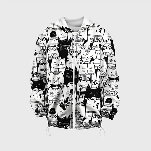Детская куртка Котики / 3D-Белый – фото 1