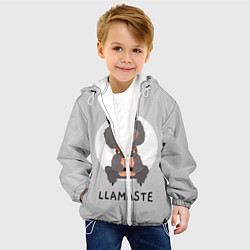 Куртка с капюшоном детская Лама Намасте, цвет: 3D-белый — фото 2
