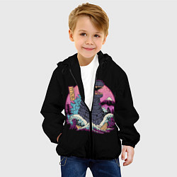 Куртка с капюшоном детская Godzilla, цвет: 3D-черный — фото 2