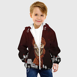 Куртка с капюшоном детская Череп Санты, цвет: 3D-белый — фото 2