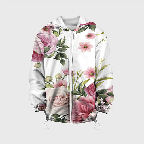Детская куртка Розовые розы / 3D-Белый – фото 1
