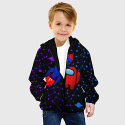 Куртка с капюшоном детская AMONG US ROCKET, цвет: 3D-черный — фото 2