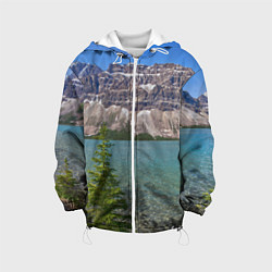 Куртка с капюшоном детская Горное озеро, цвет: 3D-белый