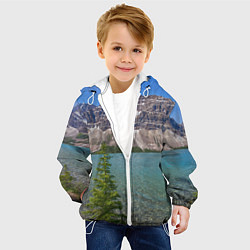 Куртка с капюшоном детская Горное озеро, цвет: 3D-белый — фото 2