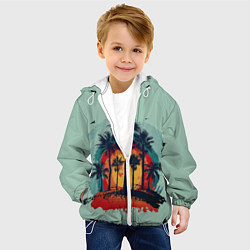 Куртка с капюшоном детская Мазня с пальмами, цвет: 3D-белый — фото 2