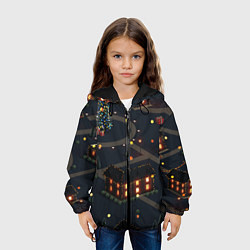 Куртка с капюшоном детская Новогоднее освещение, цвет: 3D-черный — фото 2