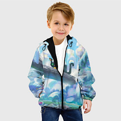 Куртка с капюшоном детская Снежный котенок, цвет: 3D-черный — фото 2