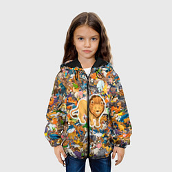 Куртка с капюшоном детская Лев тм AntiPsychoVirus, цвет: 3D-черный — фото 2