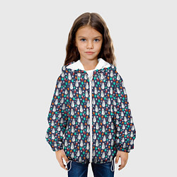 Куртка с капюшоном детская Снеговики, цвет: 3D-белый — фото 2