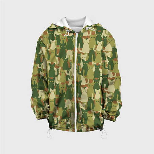 Детская куртка Камуфляж из котов / 3D-Белый – фото 1