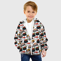 Куртка с капюшоном детская Котики Суши, цвет: 3D-белый — фото 2