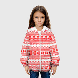 Куртка с капюшоном детская Новогодний Красный, цвет: 3D-белый — фото 2