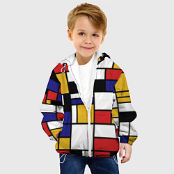 Куртка с капюшоном детская Color blocking, цвет: 3D-белый — фото 2