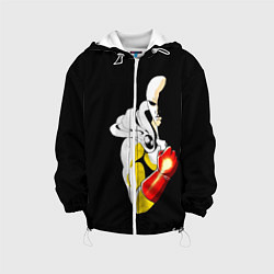 Куртка с капюшоном детская Сайтама One Punch Man, цвет: 3D-белый