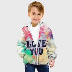 Куртка с капюшоном детская Love, цвет: 3D-белый — фото 2