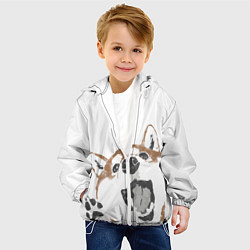 Куртка с капюшоном детская Shiba Inu, цвет: 3D-белый — фото 2