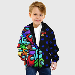 Куртка с капюшоном детская Among Us Brawl Stars, цвет: 3D-черный — фото 2