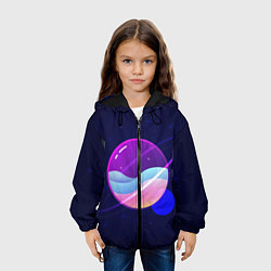 Куртка с капюшоном детская Солнечная система, цвет: 3D-черный — фото 2