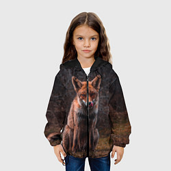 Куртка с капюшоном детская Хищная лисица, цвет: 3D-черный — фото 2