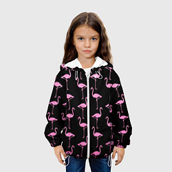 Куртка с капюшоном детская Фламинго Чёрная, цвет: 3D-белый — фото 2
