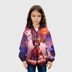 Куртка с капюшоном детская Девушка-лиса, цвет: 3D-черный — фото 2