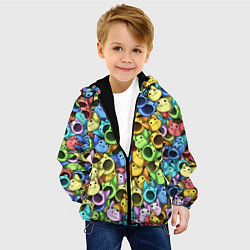 Куртка с капюшоном детская Цветные Поп Котики, цвет: 3D-черный — фото 2