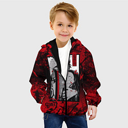 Куртка с капюшоном детская Клинок рассекающий демонов, цвет: 3D-черный — фото 2
