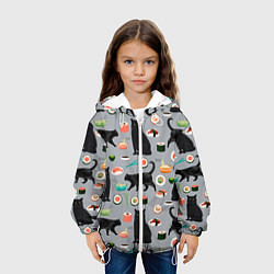 Куртка с капюшоном детская Котики и Суши, цвет: 3D-белый — фото 2