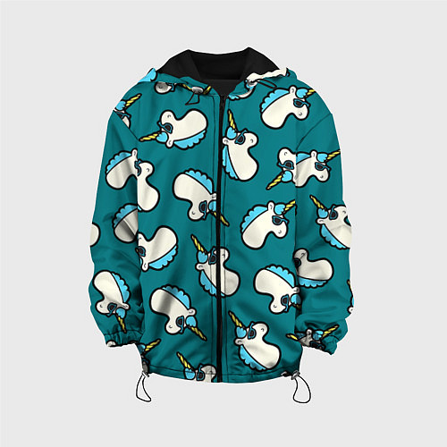 Детская куртка Крутые Единороги / 3D-Черный – фото 1