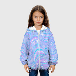 Куртка с капюшоном детская УЗОРЫ АБСТРАКЦИЯ НЕОН, цвет: 3D-белый — фото 2