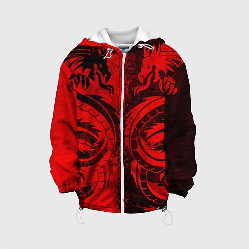 Детская куртка BLACK RED DRAGONS TATOO / 3D-Белый – фото 1