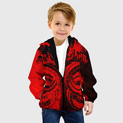 Куртка с капюшоном детская BLACK RED DRAGONS TATOO, цвет: 3D-черный — фото 2