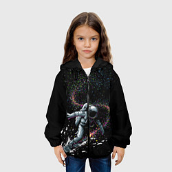 Куртка с капюшоном детская Космический Сёрфинг, цвет: 3D-черный — фото 2