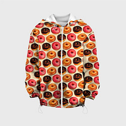 Куртка с капюшоном детская Пончики, цвет: 3D-белый