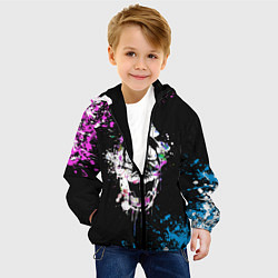 Куртка с капюшоном детская Череп в краске, цвет: 3D-черный — фото 2
