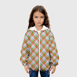 Куртка с капюшоном детская Узор в клетку, цвет: 3D-белый — фото 2