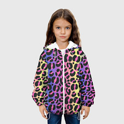 Куртка с капюшоном детская Neon Leopard Pattern, цвет: 3D-белый — фото 2