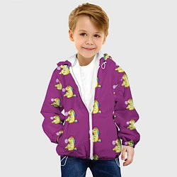 Куртка с капюшоном детская Фиолетовые пони, цвет: 3D-белый — фото 2