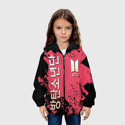 Куртка с капюшоном детская BTS LOGO БТС ЛОГОТИП, цвет: 3D-черный — фото 2