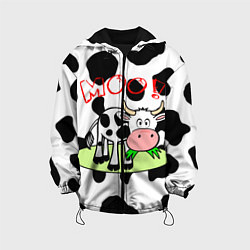Куртка с капюшоном детская Moo!, цвет: 3D-черный