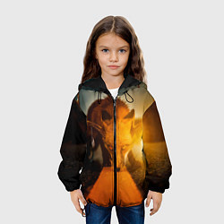 Куртка с капюшоном детская Лиса с рогами оленя, цвет: 3D-черный — фото 2