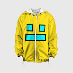 Куртка с капюшоном детская Geometry Dash Smile, цвет: 3D-белый