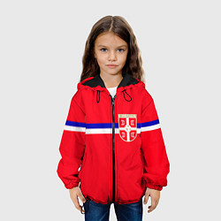 Куртка с капюшоном детская Сборная Сербии, цвет: 3D-черный — фото 2