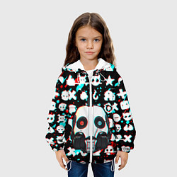 Куртка с капюшоном детская ЛЮБОВЬ СМЕРТЬ И РОБОТЫ ГЛИТЧ, цвет: 3D-белый — фото 2