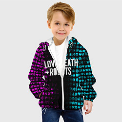 Куртка с капюшоном детская ЛЮБОВЬ СМЕРТЬ И РОБОТЫ, цвет: 3D-белый — фото 2