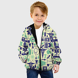 Куртка с капюшоном детская Медицина Паттерн Z, цвет: 3D-черный — фото 2
