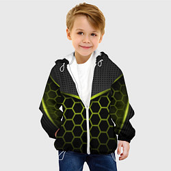 Куртка с капюшоном детская 3D СОТЫ ОБЪЕМНАЯ БРОНЯ, цвет: 3D-белый — фото 2